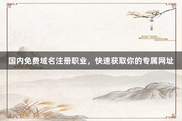 国内免费域名注册职业，快速获取你的专属网址