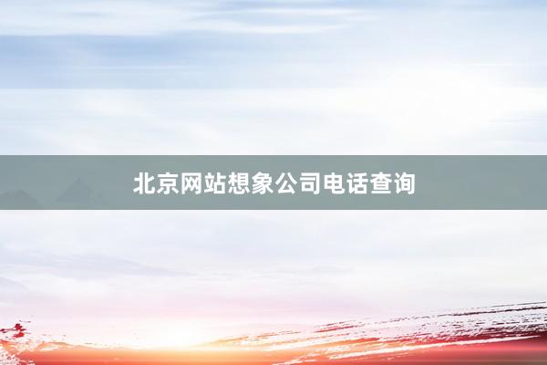 北京网站想象公司电话查询